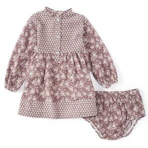 Sweet Dark Purple Toddler Dress with Matching Bloomers 24M